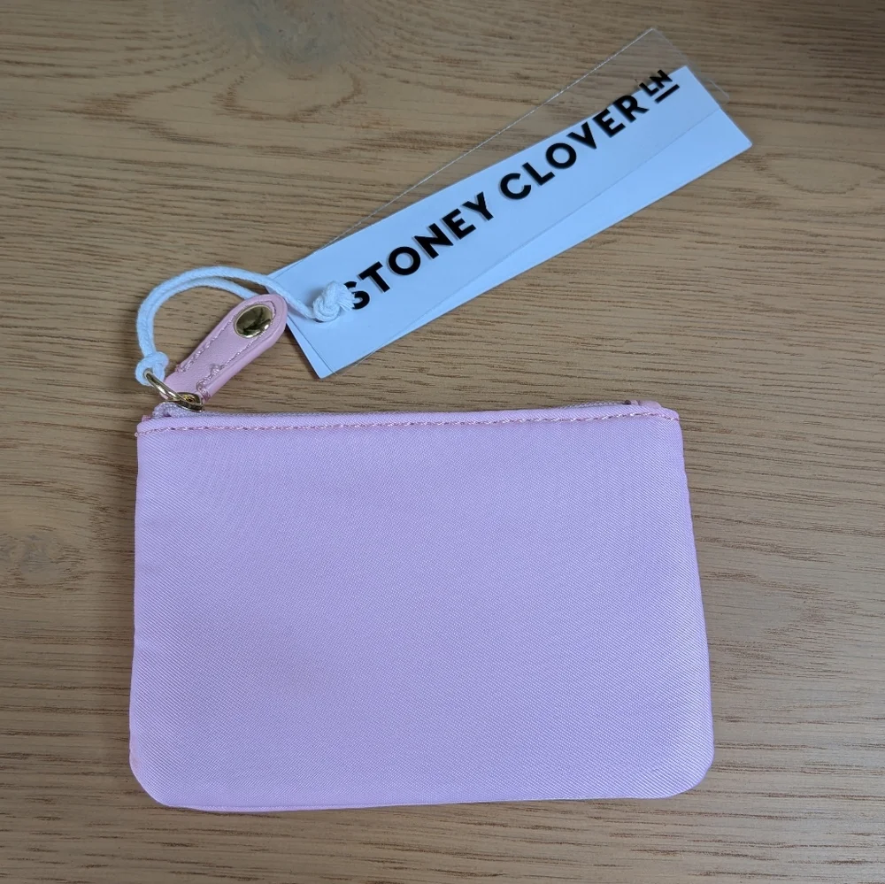 NWT Stoney Clover Lane Pink Zippered Nylon Card Holder Wallet